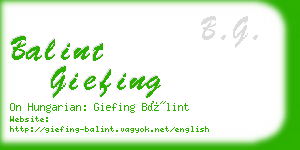 balint giefing business card